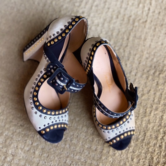 Luiza Barcelos Shoes - Black and white studded heels